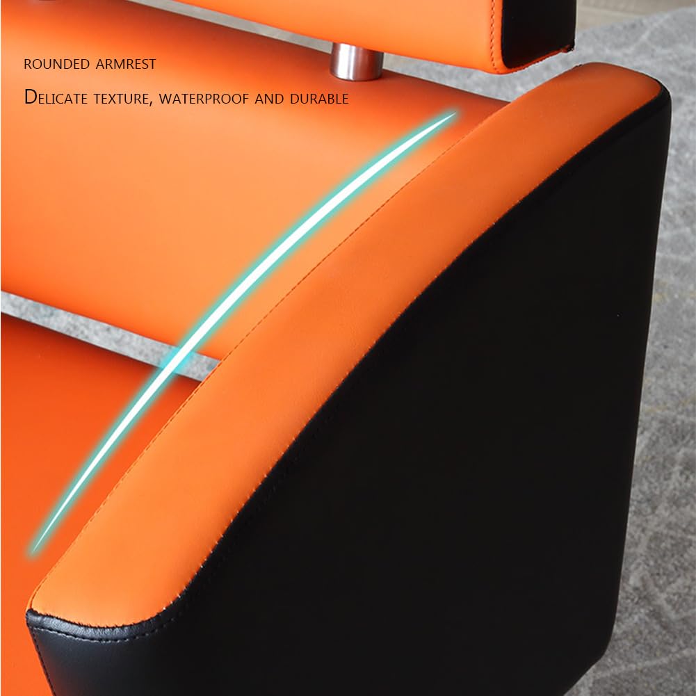 IBOWZ Silla de peluquería Silla de Peluquero con Bomba hidráulica, Silla de peluquería de Cuero PU con Pedal, chasis Cuadrado para barbería, Muebles de salón, Negro