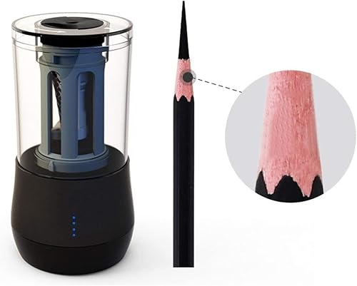 Miniatura 2 de Sacapuntas Sacapuntas eléctrico con alimentación por USB, funciona con pilas, para parada automática de 0.315 a 0.315 pulgadas, para oficina,