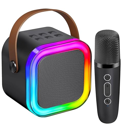 KTV Machine for Kids? High Sound Quality with Easy Connectivity (Black - 1 Mic)