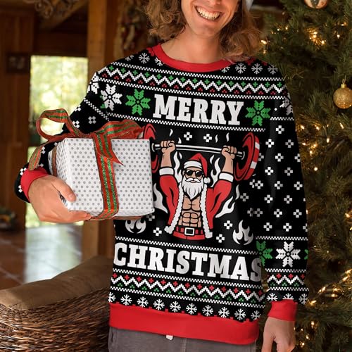 ACEPrints Christmas Sweatshirts for Men Women Polyester Crewneck Sweatshirt Women Men Xmas Shirt Sweatshirts - Image 4