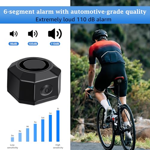 Image of NineLeaf Bike Alarms for Ebikes, Bike Alarm with Remote, 110dB Loud Bicycle Anti Theft Alarm Vibration Motion Sensor System, Bike Alarm USB C Rechargeable for Bicycles Ebike Motorcycle Scooter Car