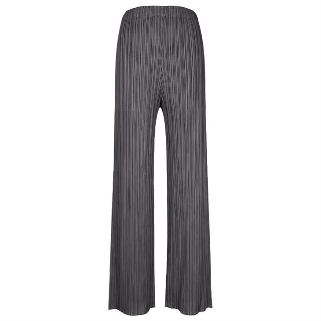 Pantalones plisados de cintura alta para mujer, ajuste holgado, pierna recta, elegantes pantalones de uso diario