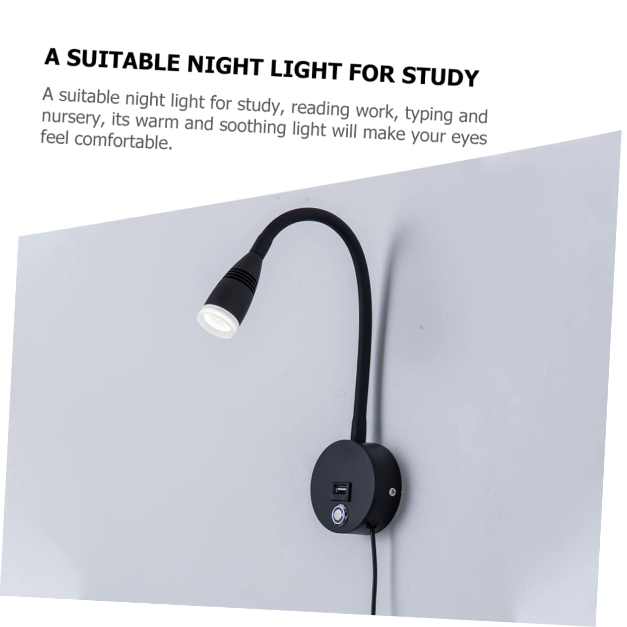 TEHAUX Led Bedroom Wall Sconce Reading Light Port Wall Mounted Bedside Lamp Headboard Light Fixture Touch Dimmable