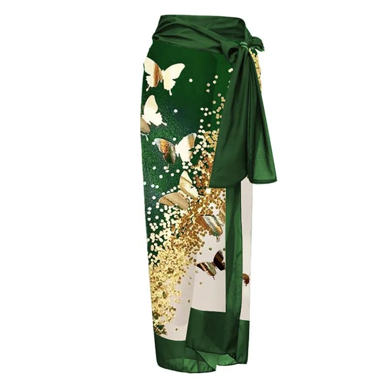 Image of AARAM Stylish Premium Women's One Piece Swimsuit with Cover Ups Wrap Skirt Sarong Retro Floral Print Monokini Tummy Control Swimwear, Printed Swimming Costume for Women Beach Wear