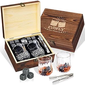 Birthday Gifts for Men, Whiskey Stones Rocks Chilling Gifts Set With Whiskey Glasses, Gift for Anniversary Christmas for…