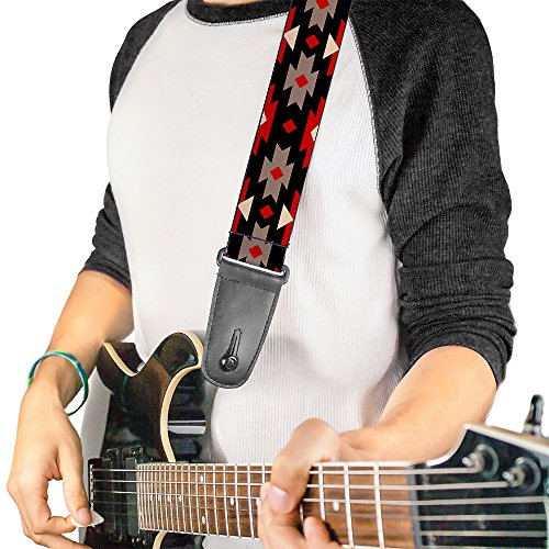 Buckle-down Sangle de guitare 34-60″ Navajo Red/Black/Gray/Red - Les Beatles, Paul McCartney, John Lennon, RIngo Starr, George Harrison Buckle-down Sangle de guitare 34-60" Navajo Red/Black/Gray/Red – Image 3