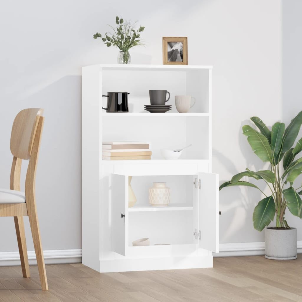 Fengshui Highboard biała 60 x 35,5 x 103,5 cm materiał drewnopochodny