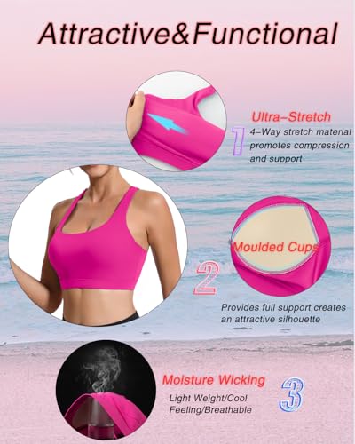 Image of RUNNING GIRL Sports Bras for Women, Molded Cup High Impact Sports Bra Workout Bras for Women High Support Racerback