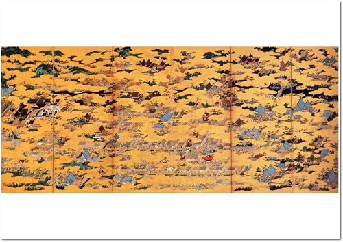 狩野永徳_洛中洛外図屏風-下京隻 A2(420o×594o)アートポスター 日本製 絵画 インテリア 壁紙