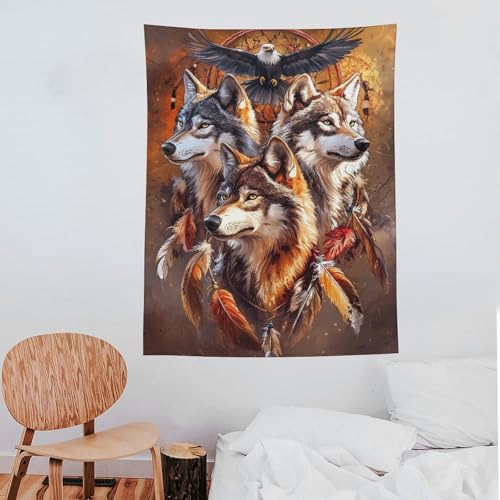 Tapiz vertical de lobos ideal para regalar y decorar las paredes del dormitorio 7