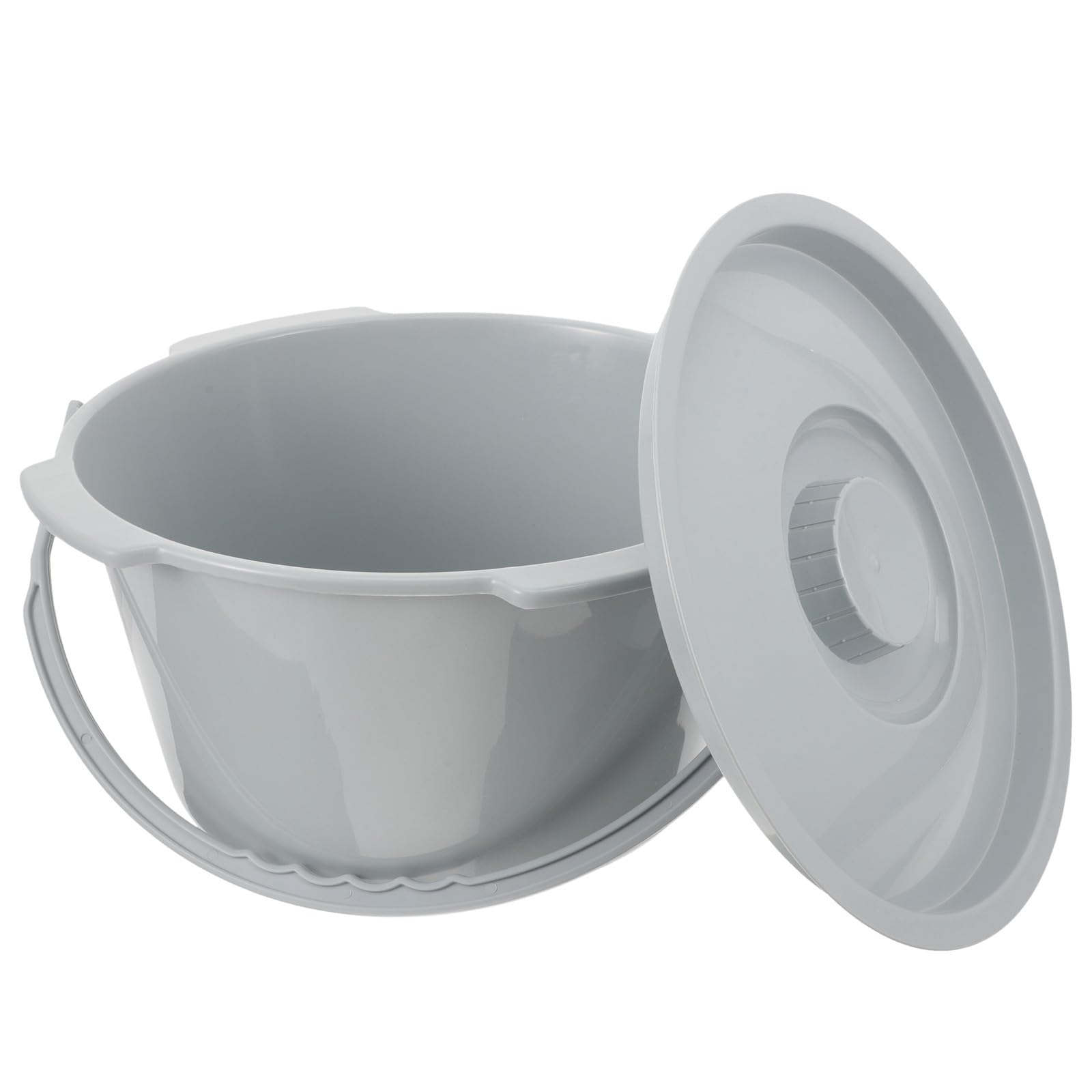 HOMSFOU Vaso da Notte con Coperchio in Plastica Robusta, Orinatoio Portatile con Manico per Anziani e Adulti, Sputacchiera Sigillata per Uso Domestico e Viaggi, Comodino Salvaspazio