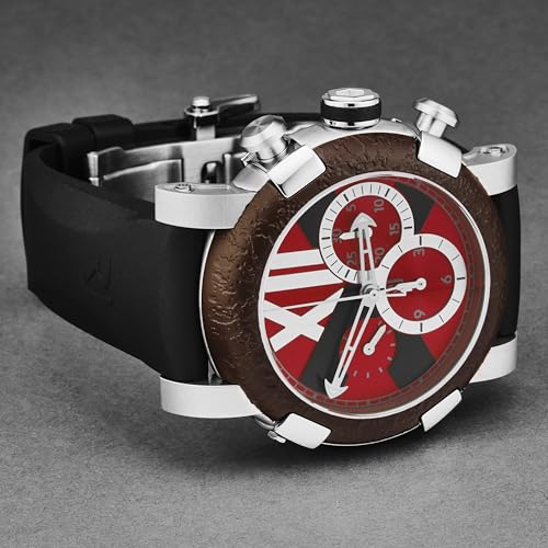 Romain Jerome Men's 'Titanic-DNA Chronograph RED Dial Black Rubber Strap Automatic Watch RJ.TI.CH.701.10 - Image 2