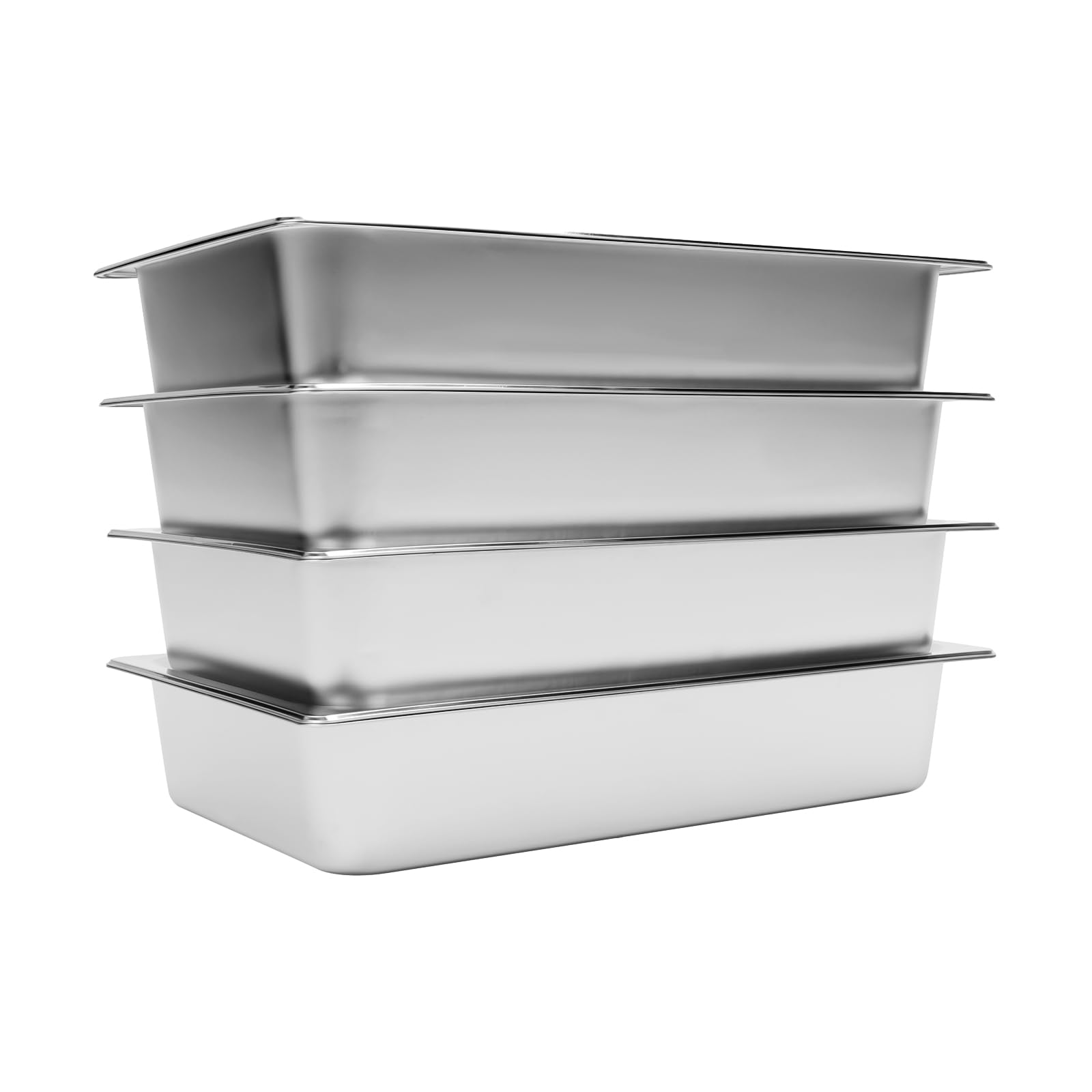 Lot De 4 Bacs Gastro Inox 9L Avec Couvercles - Plat Rectangulaire Empilable Restaurants Et Usage Maison
