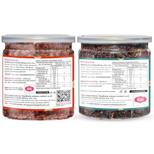 Image of Delight Foods Calcutta Meetha Paan and Jaipuri Meetha Paan, 600gm (300g x 2) | Sweet Hygienically Packed Traditional Mukhwas | Premium Mouth Freshener