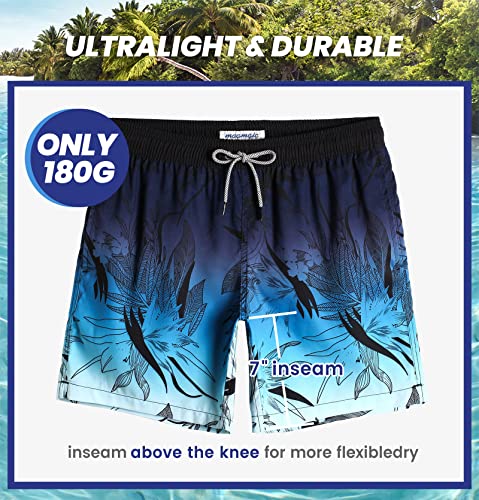Image of maamgic Mens Slim Fit Swim Shorts Swim Trunks 7 inch Quick Dry Mens Bathing Suits with Mesh Lining
