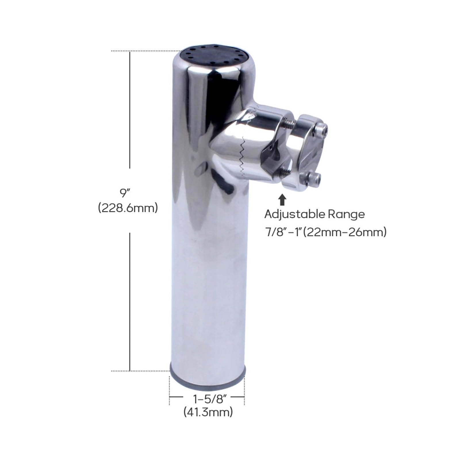 2 szt. Regulowany uchwyt na wędki ze stali nierdzewnej 304/316 7/8"-1". | Regulowany zaciskowy uchwyt na wędkę ze stali nierdzewnej do szyny jachtowej