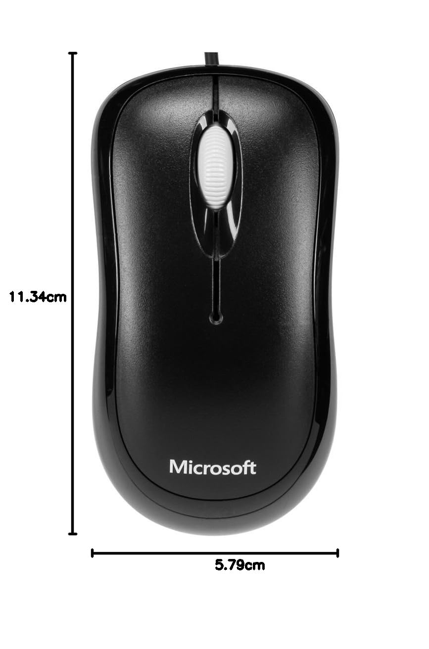 Microsoft Basic Optical Mouse per le Aziende, Windows, Tecnologia Ottica, Ambidestro, Nero