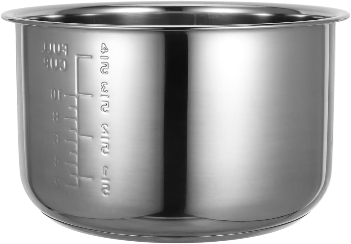 5L Stainless Steel Rice Cooker Inner Pot Replacement Thickened Non-Stick Cooker Liner Compatible with Multiple Brands Cooking Pot 9.44 * 9.44 * 5.47in
