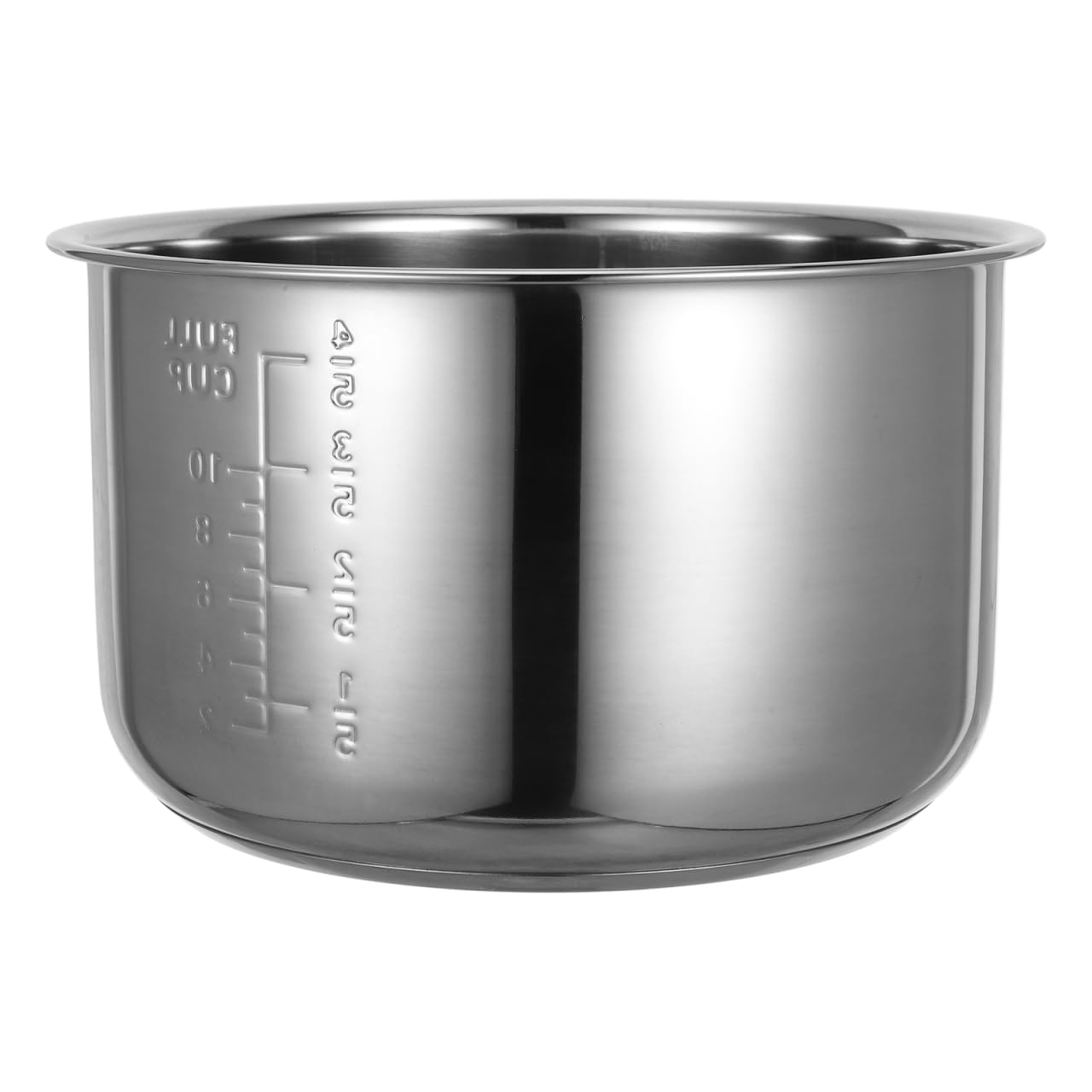 Amosfun Olla interior para olla arrocera, olla interior de acero inoxidable de 5 litros con escala, repuesto de tanque de olla de arroz antiadherente (24 x 24 x 14 cm)