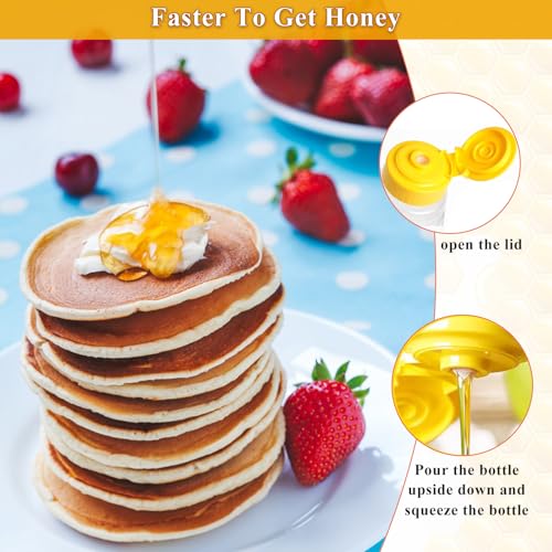 80 Pack 16oz Clear Food Grade Plastic Honey Bottles, Refillable Squeeze Honey Jars with Flip-Top Lids, Leakproof Honey Dispenser Containers for Storing and Dispensing - Image 5