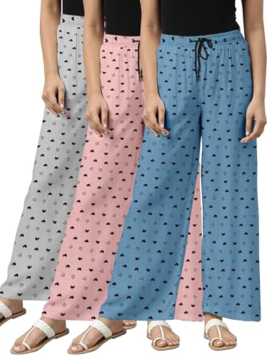 Image of Stylish Womens Nightwear Pajama | Comfortable Fit | Printed Payjama | Pack of 3