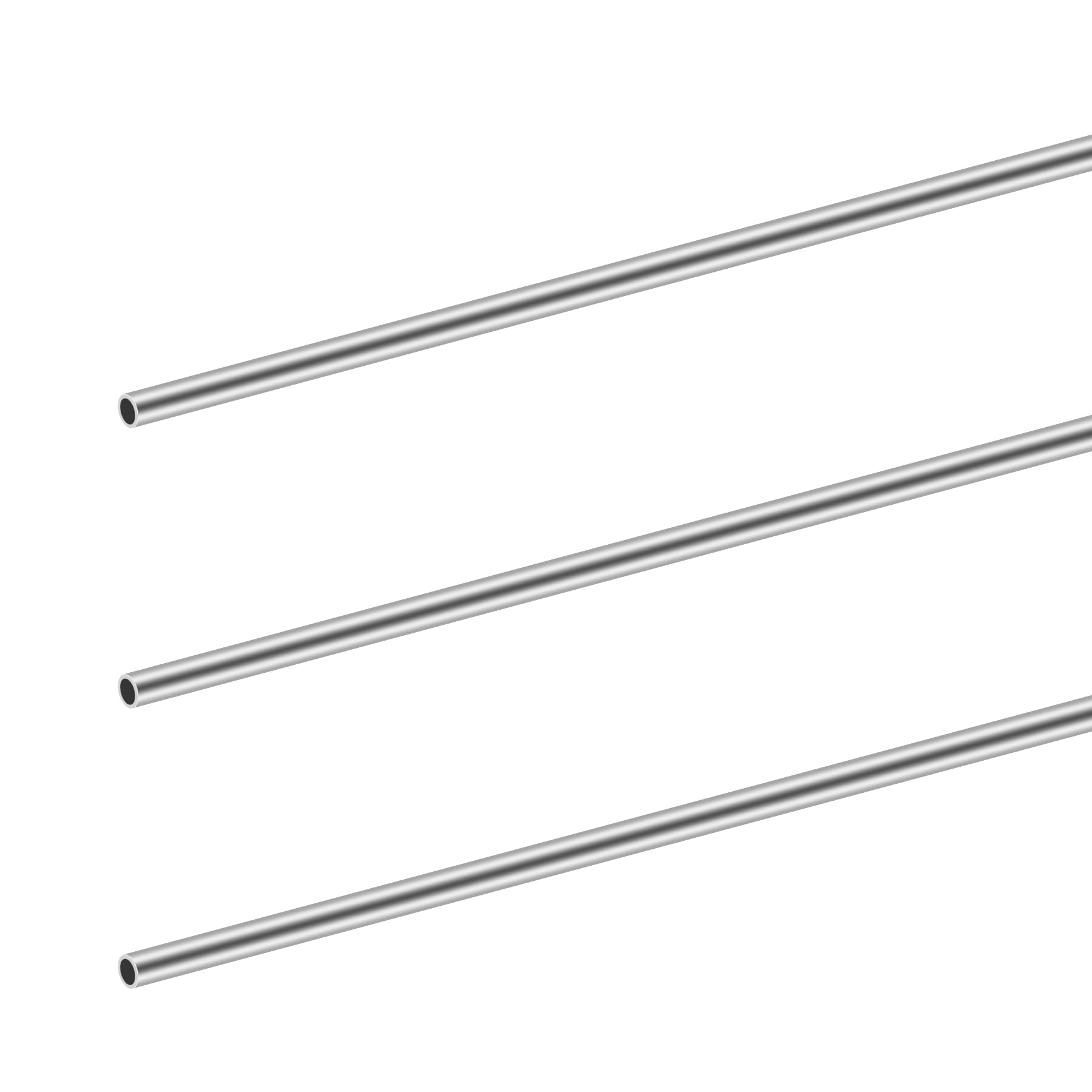 iMeistek 304 Stainless Steel Round Tubes, 9mm OD 0.8mm Wall Thick 300mm Length Seamless Stainless Steel Tube for Industry Machinery, DIY Crafts (3PCS)