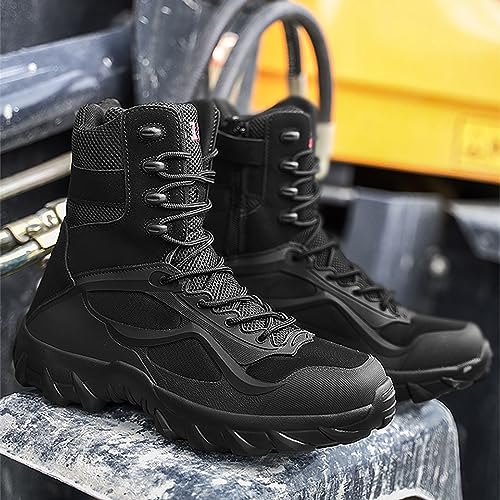 Men's Snow Boots Fully Fur Lined Mid Calf Winter Boots Lace Up Waterproof Non Slip Outdoor Lightweight Ankle Boots Work Trekking Hiking Boot2