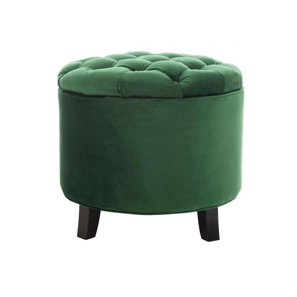gzz Pouf contenitore imbottito rotondo in velluto nordico con coperchio rimovibile,A03