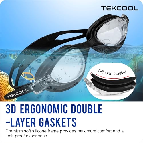 Image of TEKCOOL Swimming Goggles for Men & Women With Adjustable Strap and Air Goggles