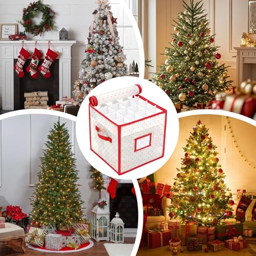 Boîte de rangement boules de Noël pliable avec 64 compartiments