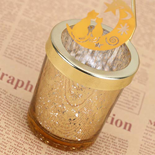 Besportble Rotating Candlestick Metal Spinning Tealight Holder Carousel Star Moon Cat Windmill Candle Light Holder Desktop Decoration For Wedding Fireplace Home Decor #TOP5