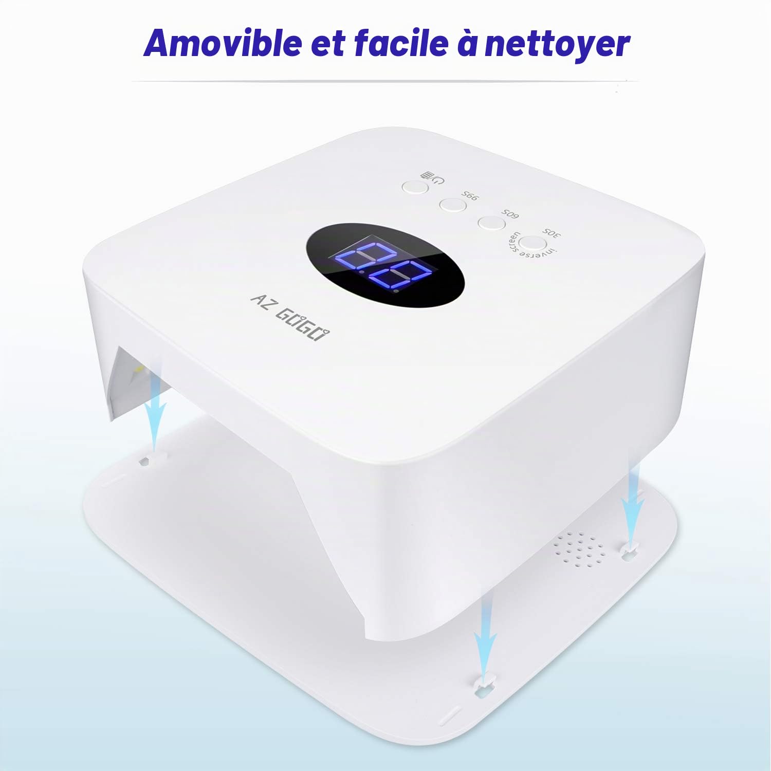 AZ GOGO Lampe UV/LED sans fil pour ongles - Rechargeable, multi-usages - pour vernis gel - pour la maison et le salon