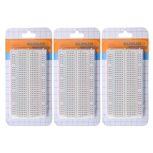 400 Ties Mini Solderless Breadboard Universal 400 Contacts Solderless Breadboard 400 Points Prototyping Shield for Electronics Testig DIY 3PCS