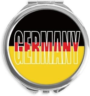 Germany Country Flag Name Hand Compact Mirror Round Portable Pocket Glass