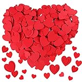 Cooraby 600 Pieces Heart Foam Stickers Self-Adhesive Heart Shapes Craft Stickers for Valentine's...