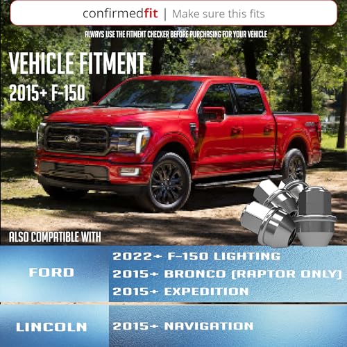 Image of Wheel Accessories Parts 24 Pcs M14x1.5 14x1.5 Thread OEM Style Lug Nuts 1.66 inch Long Chrome 13 /16 inch 21mm Hex Fits Ford F150 Expedition F-150 Lightning | Lincoln Navigator ACPZ-1012-B | 611-008