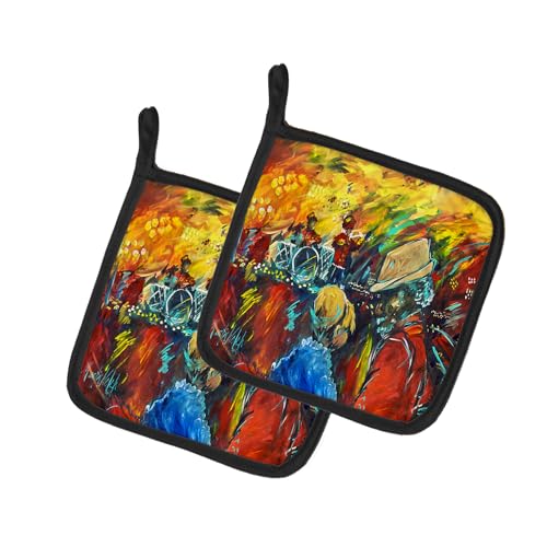 Caroline's Treasures Dance Pair of Pot Holders Kitchen Heat Resistant Pot Holders Sets Oven Hot Pads for Cooking Baking BBQ, 7 1/2 x 7 1/2