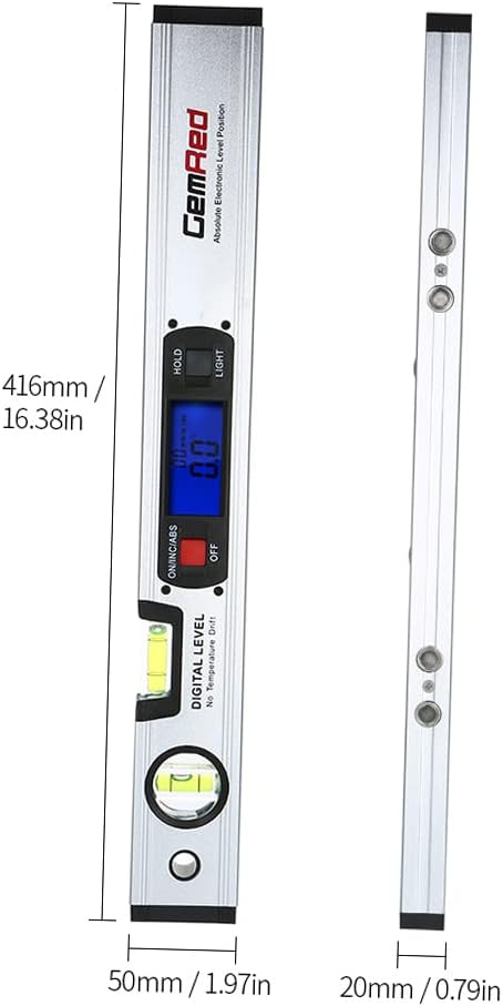 Digital Level Spirit Level Angle Finder with Magnetic 16'' Long Leveling Instrument with Vertical & Horizontal Spirit Bubble