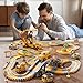 iHaHa 299 PCS Construction Race Tracks Boys Toys, 6 PCS Engineering Cars and Flexible Race Track Playset Create A Engineering Road Gifts Toys for 3 4 5 6 Year Old Boys Kids