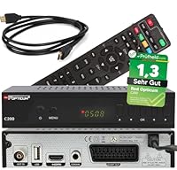Opticum C200 Full HD Kabel Receiver mit PVR Aufnahmefunktion, DVB-C Receiver für Kabelfernsehen mit HDMI SCART USB Kabelanschluss für Radio und Fernsehen