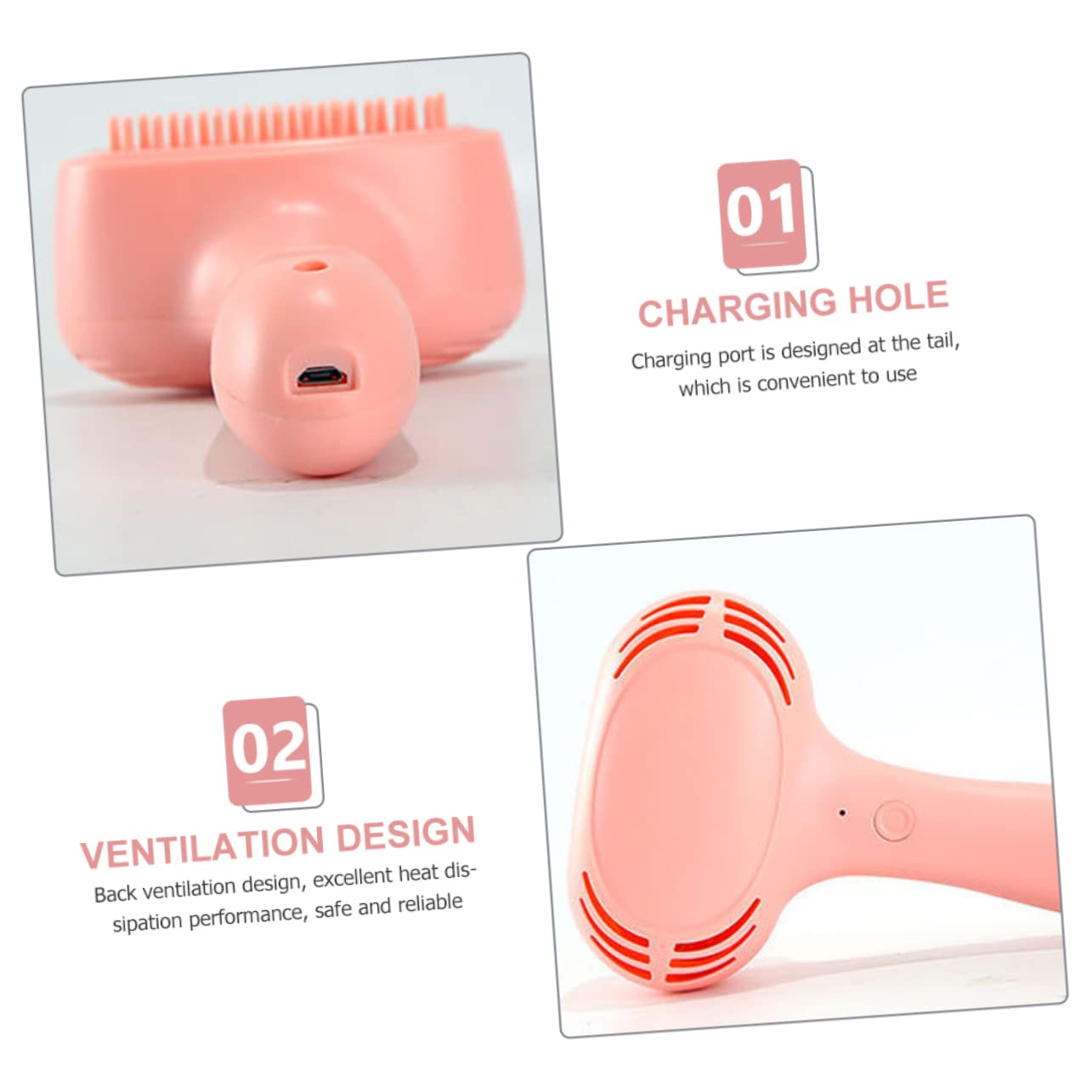 Toyvian Peine Eléctrico para Quitar Pelo de Mascotas Rojo Portátil