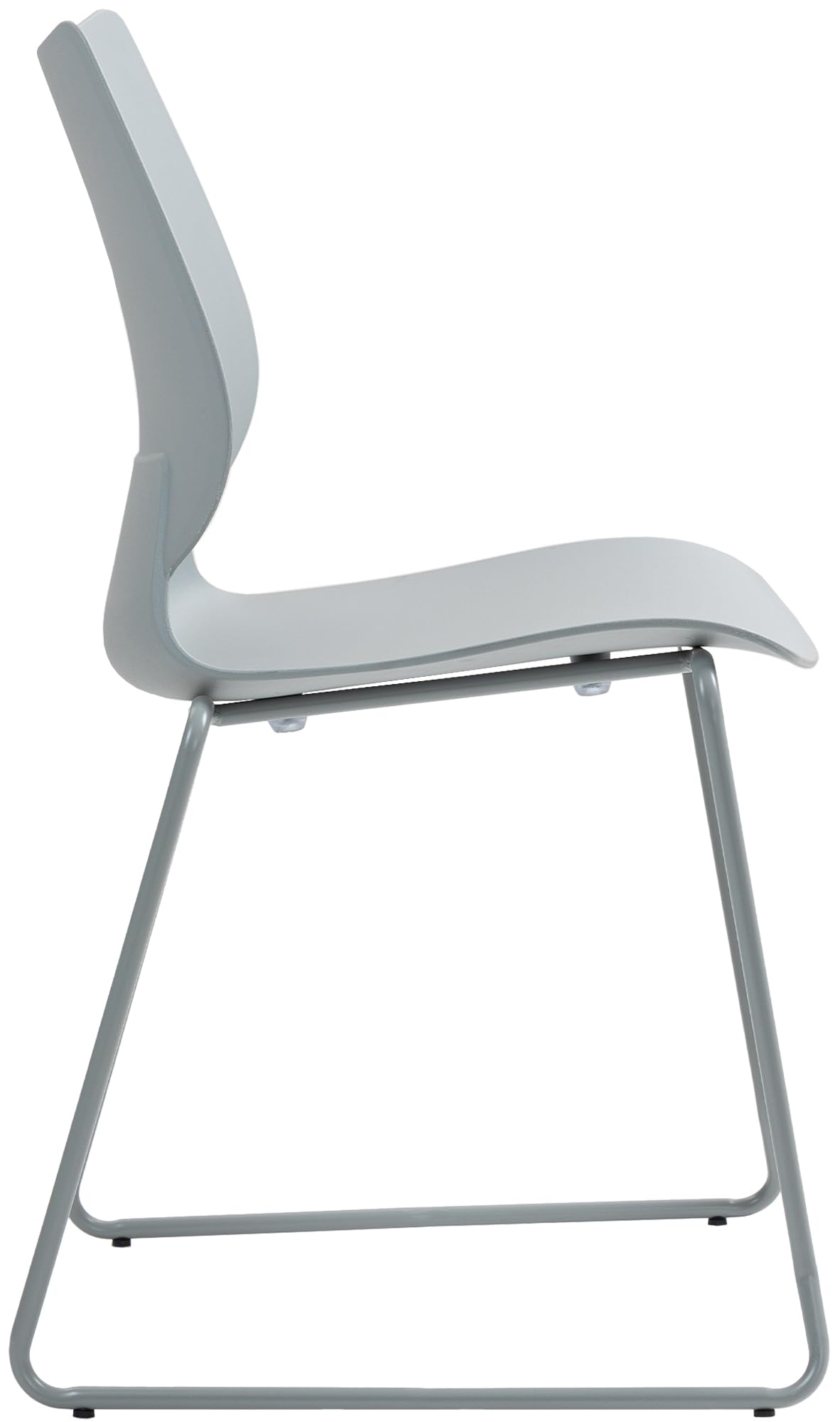 CLP Stapelstühle 2er Set Houma, platzsparender Stuhl, stapelbar, mit Rückenlehne, Sitzschale aus Kunststoff, stabiles Metallgestell, Farbe:grau