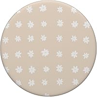 Vista 3 de Boho Neutral Beige Verano Margaritas PopSockets PopGrip intercambiable