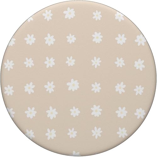 Miniatura 3 de Boho Neutral Beige Verano Margaritas PopSockets PopGrip intercambiable