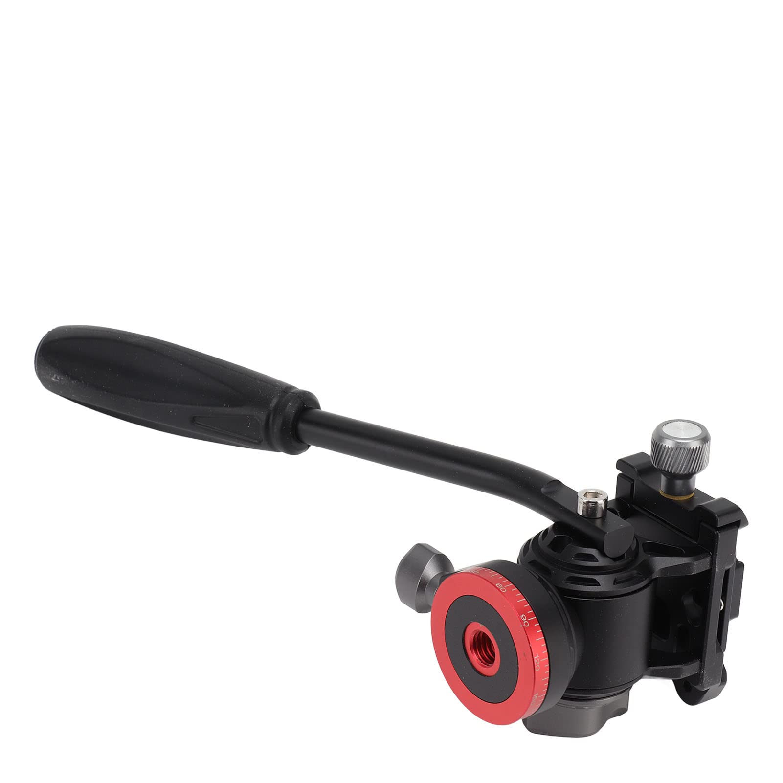 Cabezal de bola para trípode de cámara, cabezal de trípode de vídeo hidráulico de amortiguación de 360 grados, mango ajustable con tapón en L para cámaras SLR Micro SLR, cabezal fluido compacto de