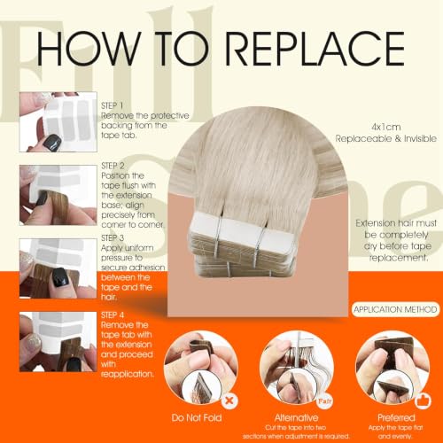 Image of Full Shine Tape In Hair Extensions Human Hair Beige Blonde 22 Inch 150G