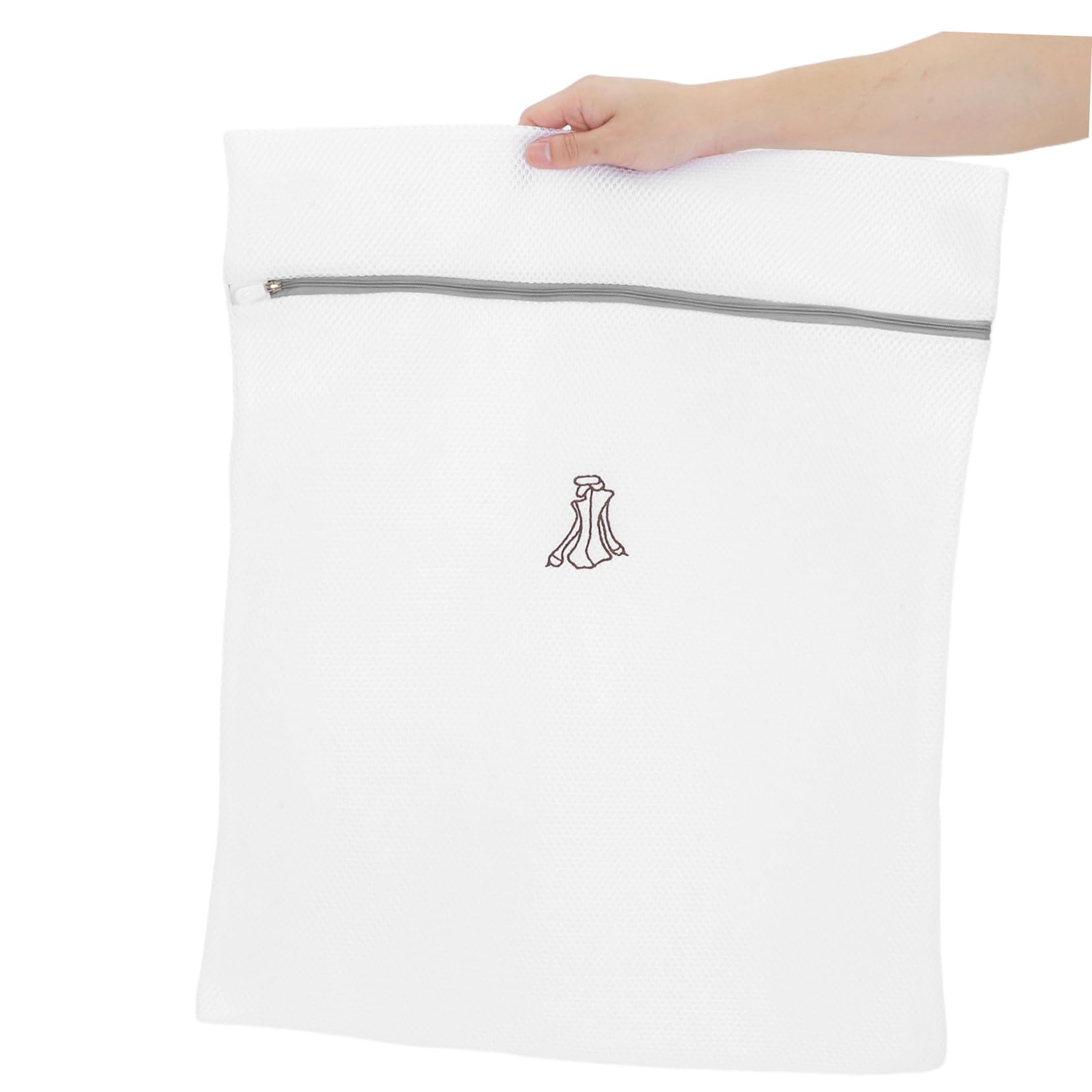Set 6 Sacchetti per Bucato in Poliestere Rete Fine, Lavabili in Lavatrice, Protezione Completa per Indumenti in Spazi Piccoli e Dormitori, Design Raffinato Ricamato Bianco