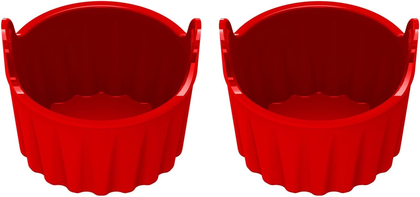 Of 2 Easy to Use Air Fryers Ramekins Silicone Ramekins Eggs Making Cups Poachers Cups