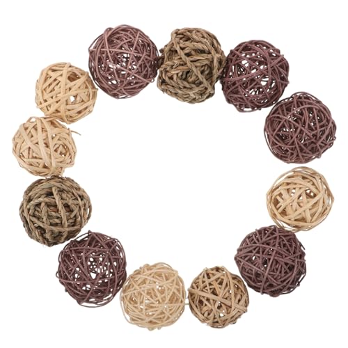 FRCOLOR 20個 天然ラタン製ペット用噛むおもちゃ うさぎ ハムスター チンチラ対応 歯の健康維持とストレス軽減に ア アウトドア遊び用