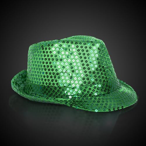 Glittering-Green-Sequin-Fedora-St-Patricks-Day-Party-Hat-for-Celebrations-Stylish-Nights-Out